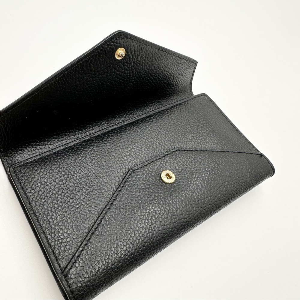 Michael Kors Black Leather Slim Trifold Envelope Wallet - Picture 9 of 11